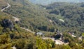 High mountain road, old hidden church. Montenegro Royalty Free Stock Photo