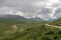 Winding Roads and Rivers of Alaska`s Denali National Park Royalty Free Stock Photo