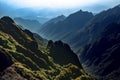 High mountain scene of fansifan peak in sapa town laocai provin Royalty Free Stock Photo