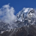 High mountain seen from a place near Machhermo, Gokyo Valley, Ne Royalty Free Stock Photo