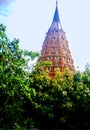 On the high mountain stands the Buddhist temple of the tiger cave Thailand