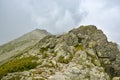 High mountain trail towards Slavkovsky peak in High Tatras mountain in northern part of Slovakia Royalty Free Stock Photo