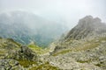 High mountain trail towards Slavkovsky peak in High Tatras mountain in Slovakia Royalty Free Stock Photo