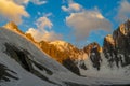 High mountain wall of Tian Shan Korona peak in Ala Archa Royalty Free Stock Photo