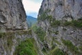 High mountain walls of the Cherek Gorge