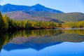 The nature of the Magadan region. High mountains on the background of a blue river in the Russian tundra