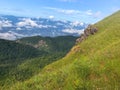 Mountains with blue clound and fog at Chaing mai, Thailand