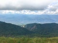 Mountains with blue clound and fog at Chaing mai, Thailand