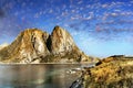 Lofoten Islands Fjord Mountains, Norway Royalty Free Stock Photo