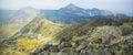 High mountains ridge landscape and deep Bucura Valley, Curmatura Royalty Free Stock Photo