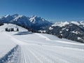 High mountains and sledging path