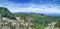 High mountains spring panorama. Landscape of Tatra Mountains. View on Gasienicowa valley with green grass and white snow. Royalty Free Stock Photo