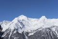 High mountains under snow in the winter Royalty Free Stock Photo