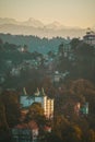 High mountains view in Hills queen Shimla during sun rise Royalty Free Stock Photo