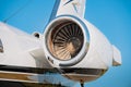 High mounted jet engine on a business jet Royalty Free Stock Photo