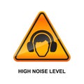 High noise level sign isolated on white background