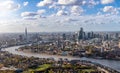 High panorama of the London skyline along the river Thames Royalty Free Stock Photo