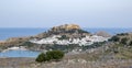 A Panoramic View of The Acropolis of Lindos Greece Royalty Free Stock Photo