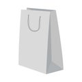 High paper bag mockup, realistic style