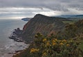 High peak hill near Sidmouth in Devon on a stormy day.Part of the South West coastal path