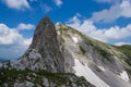 High peak in limestone mountain Bioc in Montenegro Royalty Free Stock Photo