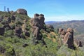 Pinnacles National Park Landscape with Volcanic Rock Outcroppings along High Peaks Trail, California Royalty Free Stock Photo