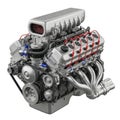 A high performance car engine with multiple cylinders and turbocharger shown in detailed image Royalty Free Stock Photo