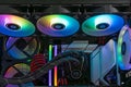 High-Performance Computer Cooling System with RGB Lighting for Gaming and Overclocking Royalty Free Stock Photo