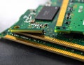High Performance Computer Memory RAM Module with Gold Contacts Royalty Free Stock Photo