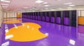 Purple and Gold Server Room Royalty Free Stock Photo