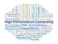 High Performance Computing (HPC) Word Cloud. Key Concepts On Parallel Processing Royalty Free Stock Photo