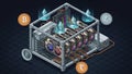 High-Performance Cryptocurrency Mining Rig with Multiple GPUs and Cooling Systems Royalty Free Stock Photo