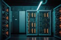 high-performance data center, powered by machine learning algorithms and artificial intelligence Royalty Free Stock Photo