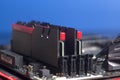 High performance DDR4 computer memory RAM on motherboard Royalty Free Stock Photo