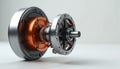 High-performance electric motor, 3D render of powerful mid-drive engine for e-bikes, EVs. Precision engineered automotive Royalty Free Stock Photo