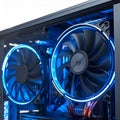 High-Performance PC Cooling System with Blue LED Fans Royalty Free Stock Photo