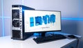 High-Performance PC for 3D Design and Engineering Royalty Free Stock Photo