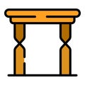 High picnic table icon vector flat