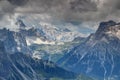 Zinnen plateau under Drei Zinnen Tre Cime peaks in Dolomites Royalty Free Stock Photo