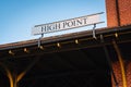 High Point sign at the train station in High Point, North Carolina