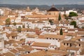 High point view on cityscape of Cordoba with church, white houses and tile roofs, Andalusia, Spain Royalty Free Stock Photo