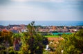 High point view to the city and sea. Royalty Free Stock Photo