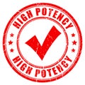 High potency rubber stamp