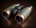High-Power Binoculars with 15x Magnification on Warm Background Royalty Free Stock Photo