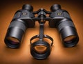 High-Power Binoculars with 15x Magnification on Warm Background Royalty Free Stock Photo