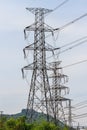 High power cable tower Royalty Free Stock Photo