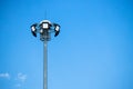 High power LED outdoor for street lamp post flood light pole on clear blue sky copy space Royalty Free Stock Photo