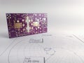 High power RF PCB on Smith chart Royalty Free Stock Photo