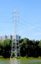 High power transmission towers Royalty Free Stock Photo