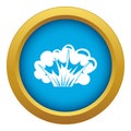 High powered explosion icon blue vector isolated